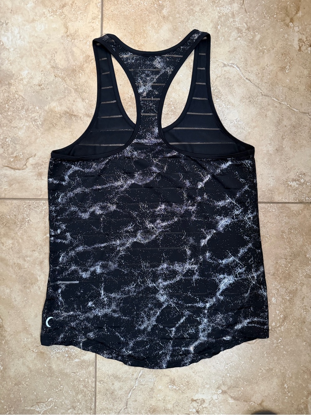 ZYIA Black Marble-Print Racerback Havana Tank Top - Picture 2 of 3